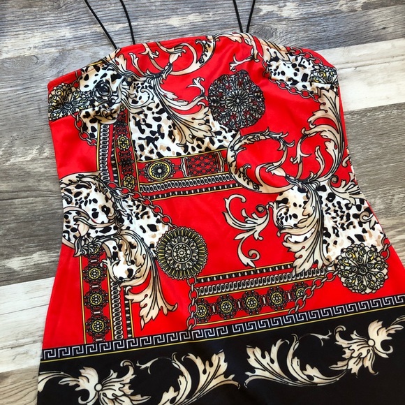 SHEIN Midi Bodycon Cami Patterned Dress - Picture 3 of 12